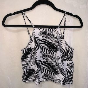 Cropped palm leaf tank top